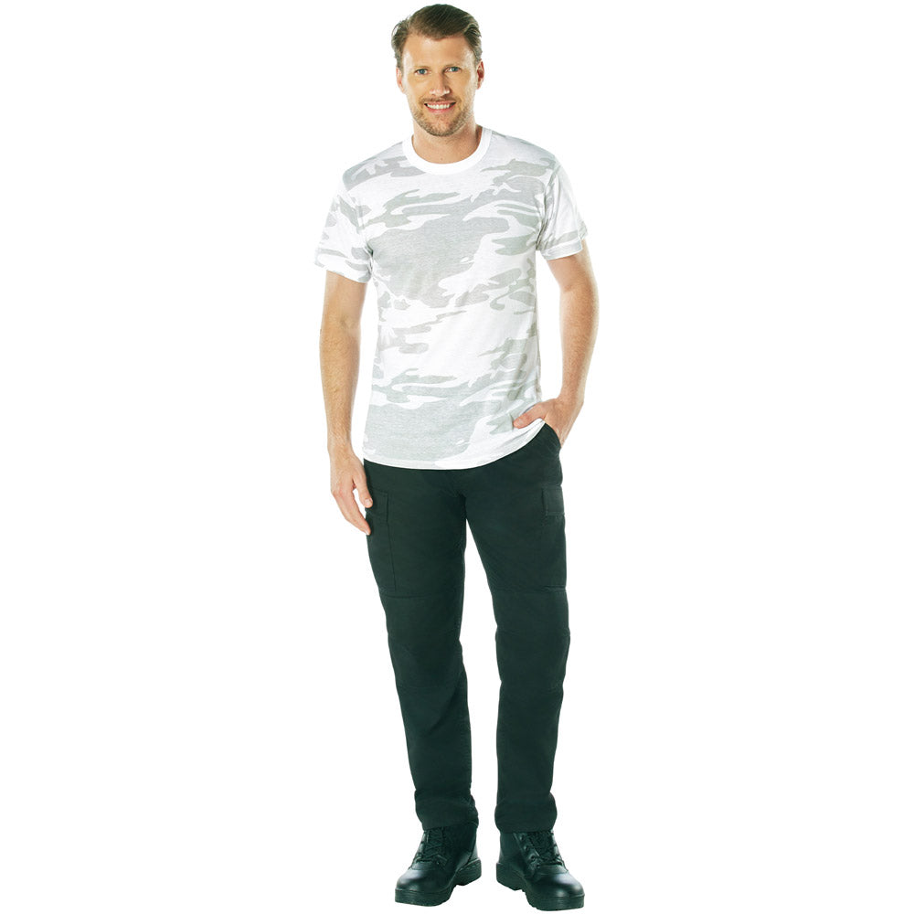 White Camouflage Men's Military Tee Shirt