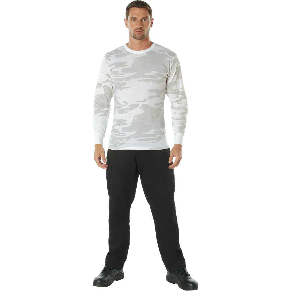 White Camo Long Sleeve Men's T-Shirt