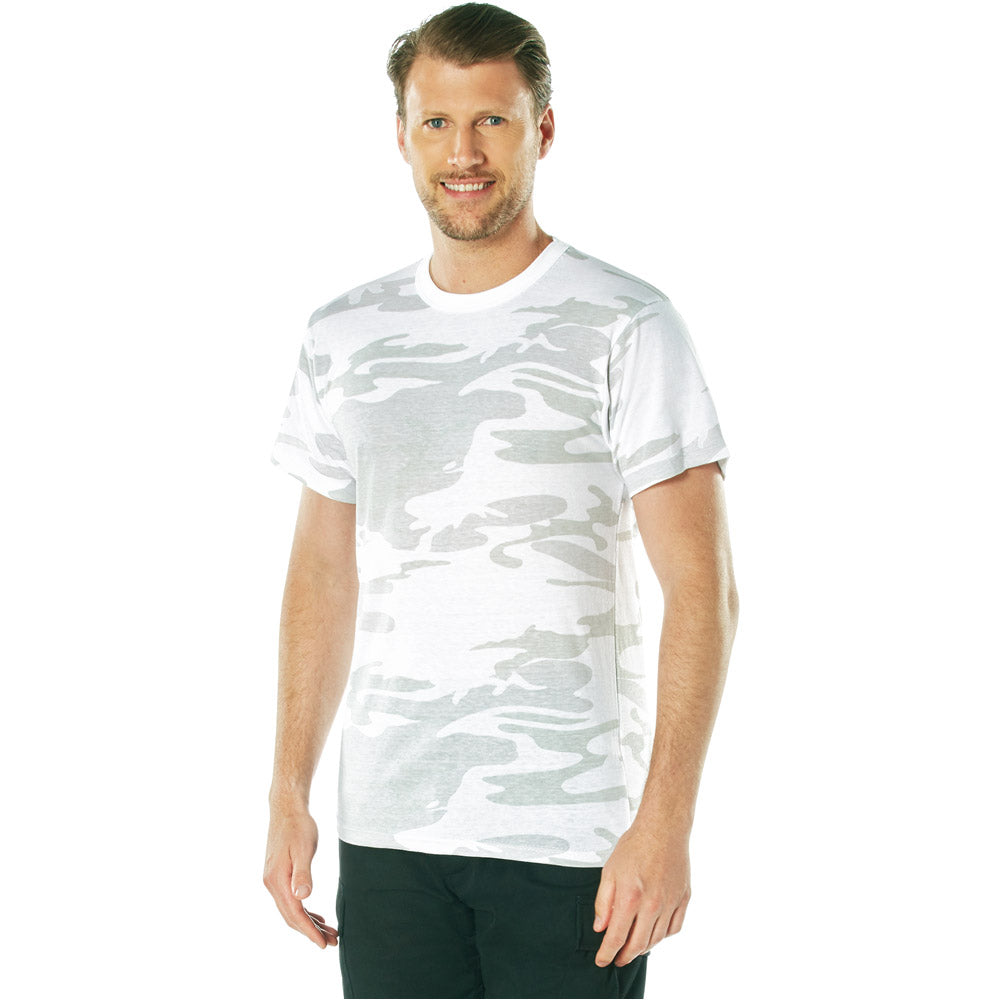 White Camouflage Men's Military Tee Shirt