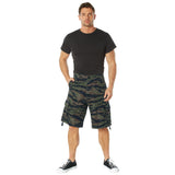 Vintage Tiger Stripe Camouflage Military Utility Cargo Shorts