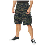 Vintage Tiger Stripe Camouflage Military Utility Cargo Shorts