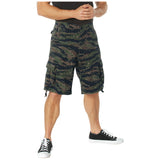 Vintage Tiger Stripe Camouflage Military Utility Cargo Shorts