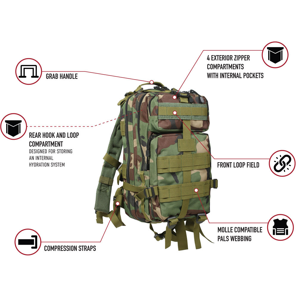 Rothco Camouflage Military Medium Transport Backpack