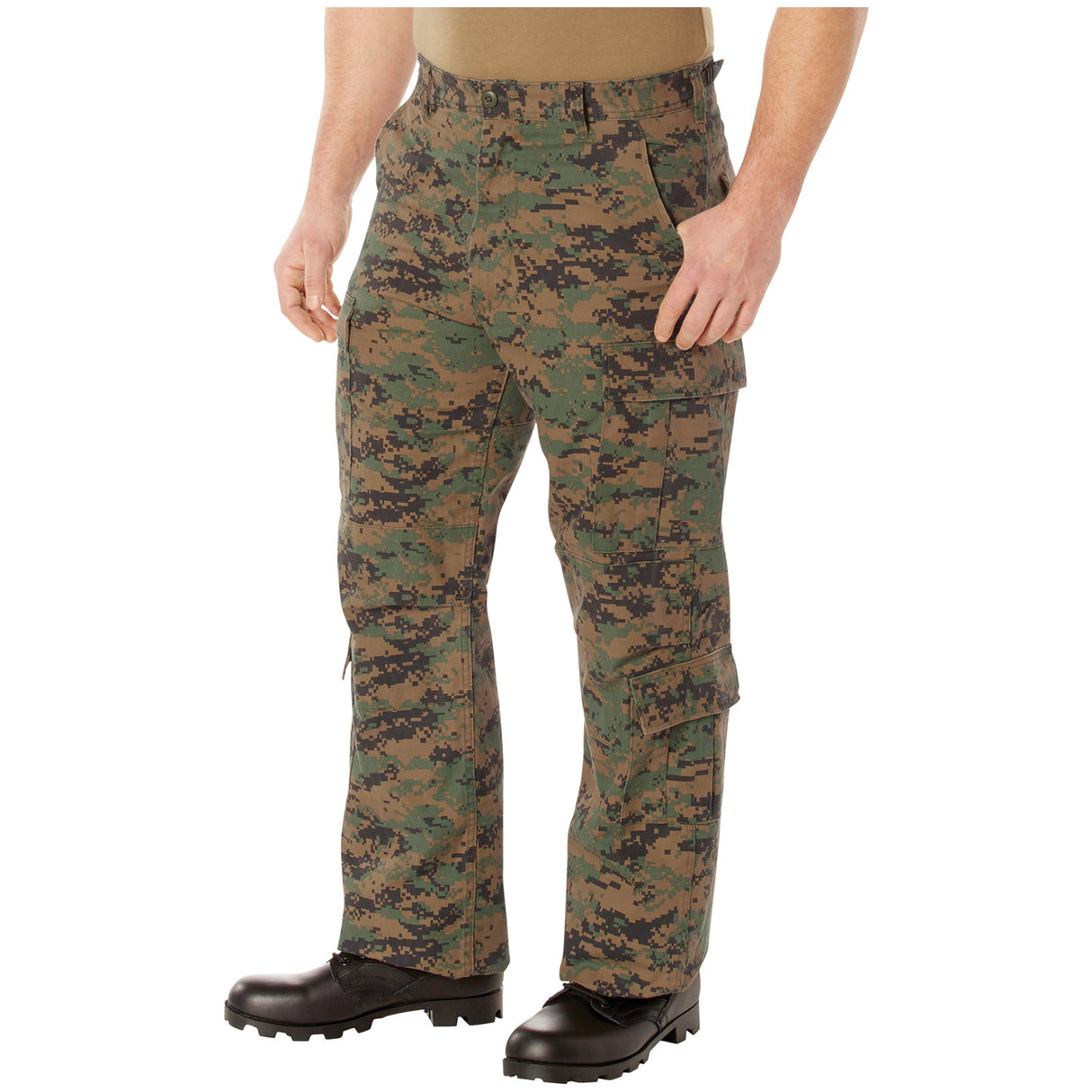 Vintage Woodland Digital Camo Paratrooper Cargo Pants