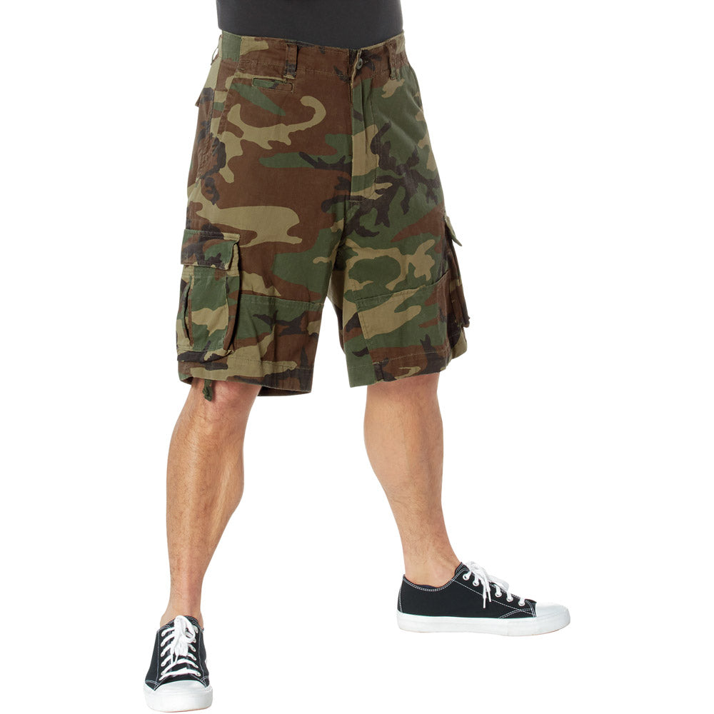 Woodland Camo Vintage Utility Cargo Shorts