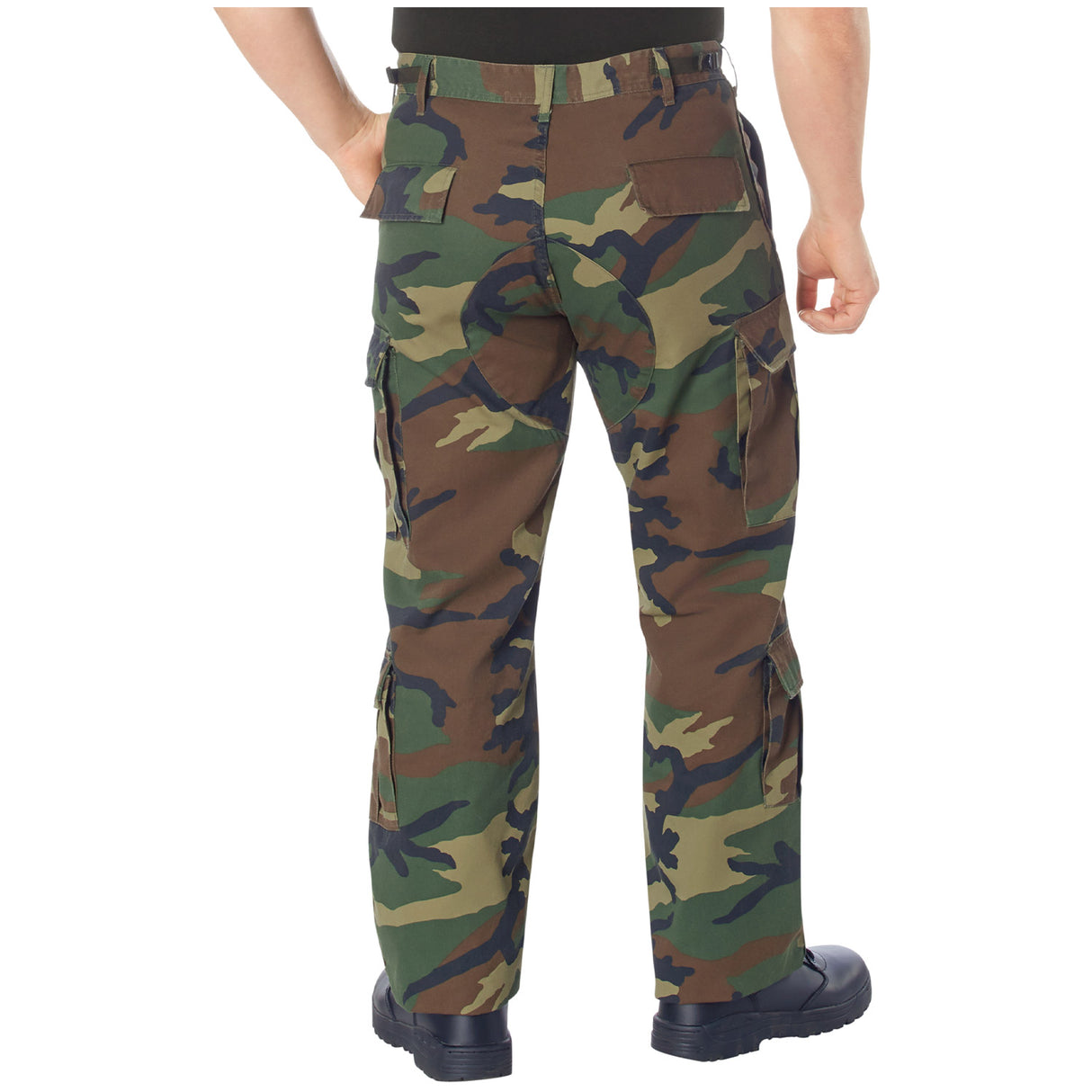 Vintage Woodland Camo Paratrooper Cargo Pants