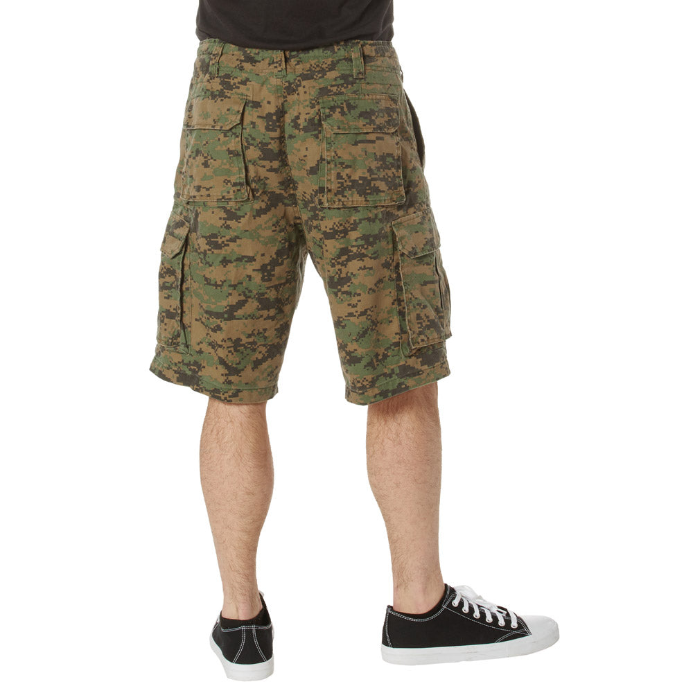 Vintage Woodland Digital Camo Cargo Shorts