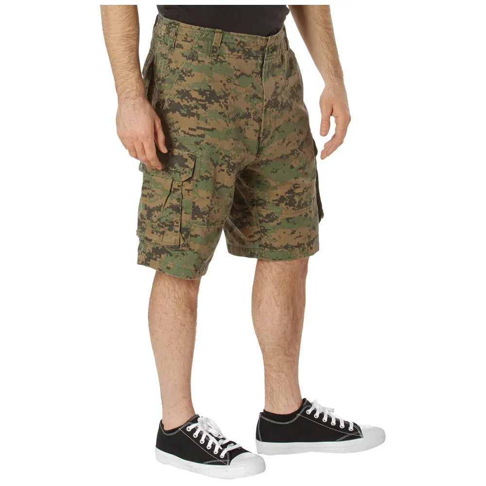 Vintage Woodland Digital Camo Cargo Shorts