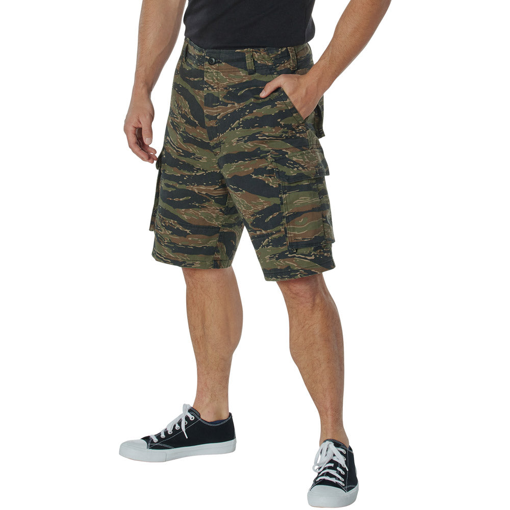 Vintage Tigerstripe Camo Military Paratrooper Cargo Shorts