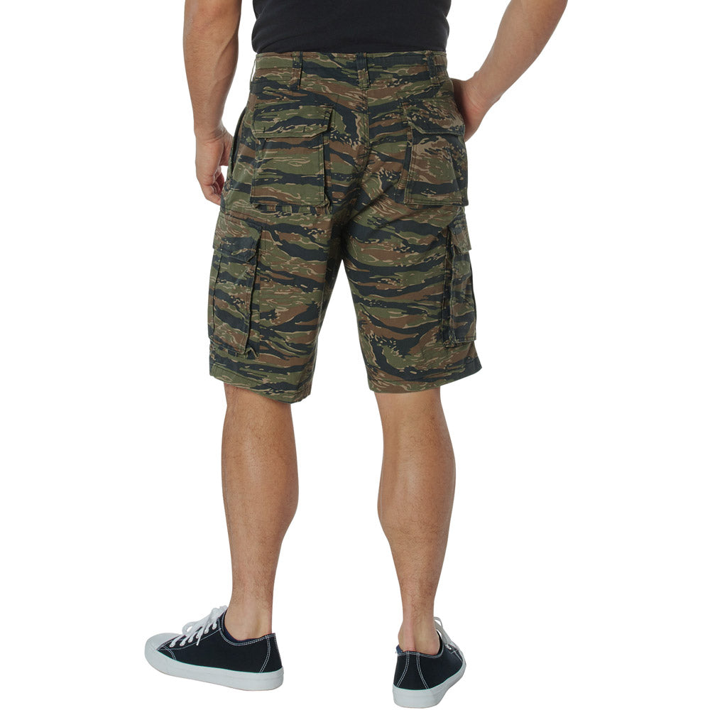 Vintage Tigerstripe Camo Military Paratrooper Cargo Shorts