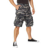 Vintage Subdued Urban Digital Camo Military Utility Cargo Shorts