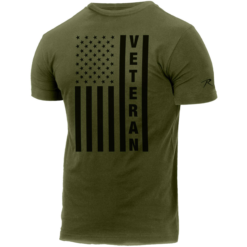 Olive Drab Veteran Flag Military T-Shirt