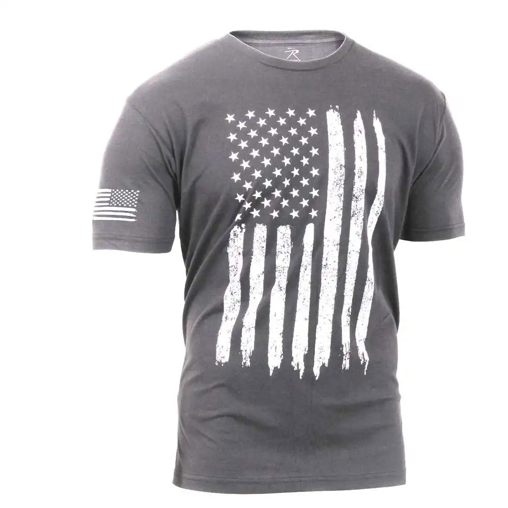 Men's Distressed American Flag T-Shirt