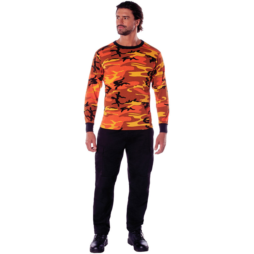 Orange Camo Long Sleeve Shirt