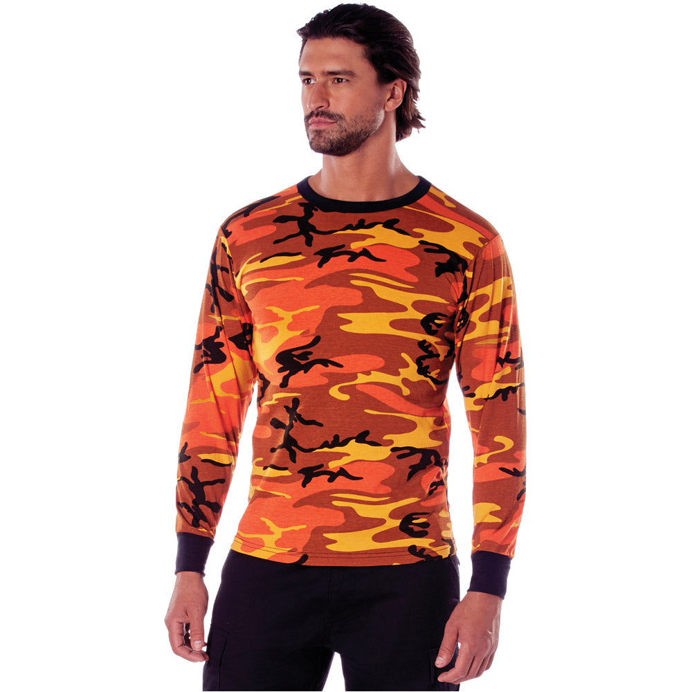 Orange Camo Long Sleeve Shirt