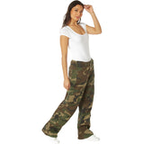 Women's Vintage Woodland Camo Paratrooper Cargo Pants