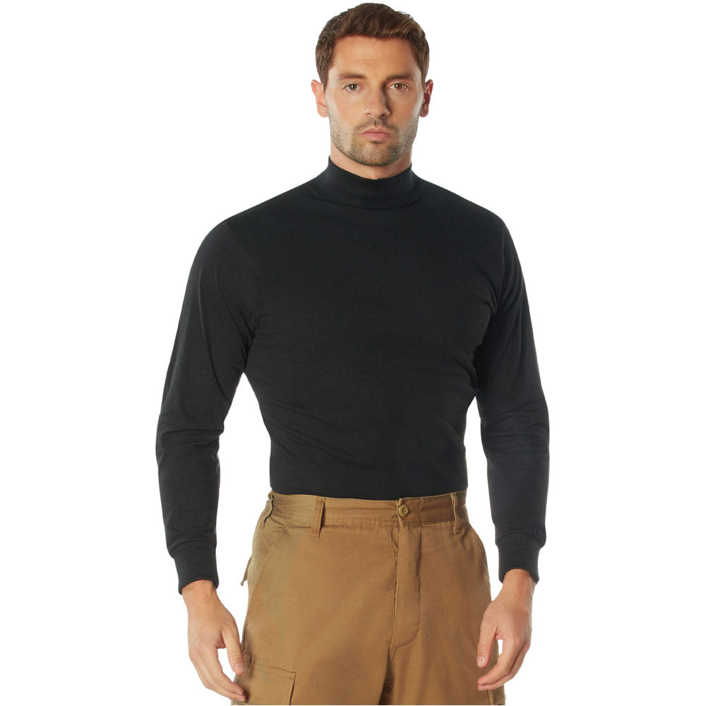 Black Long Sleeve Mock Neck Baselayer Shirt