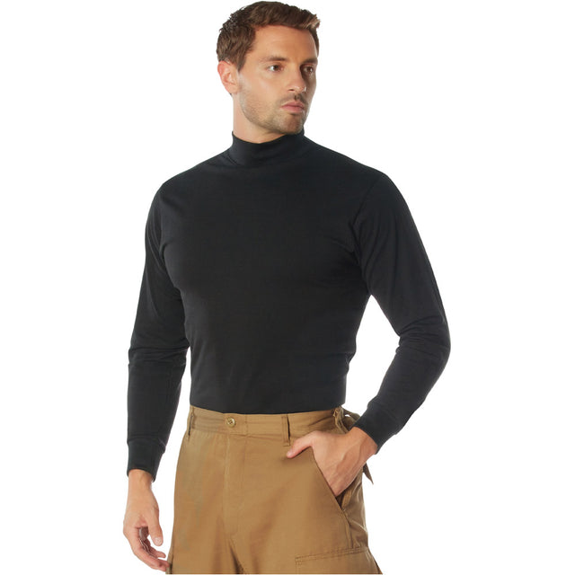 Black Long Sleeve Mock Neck Baselayer Shirt