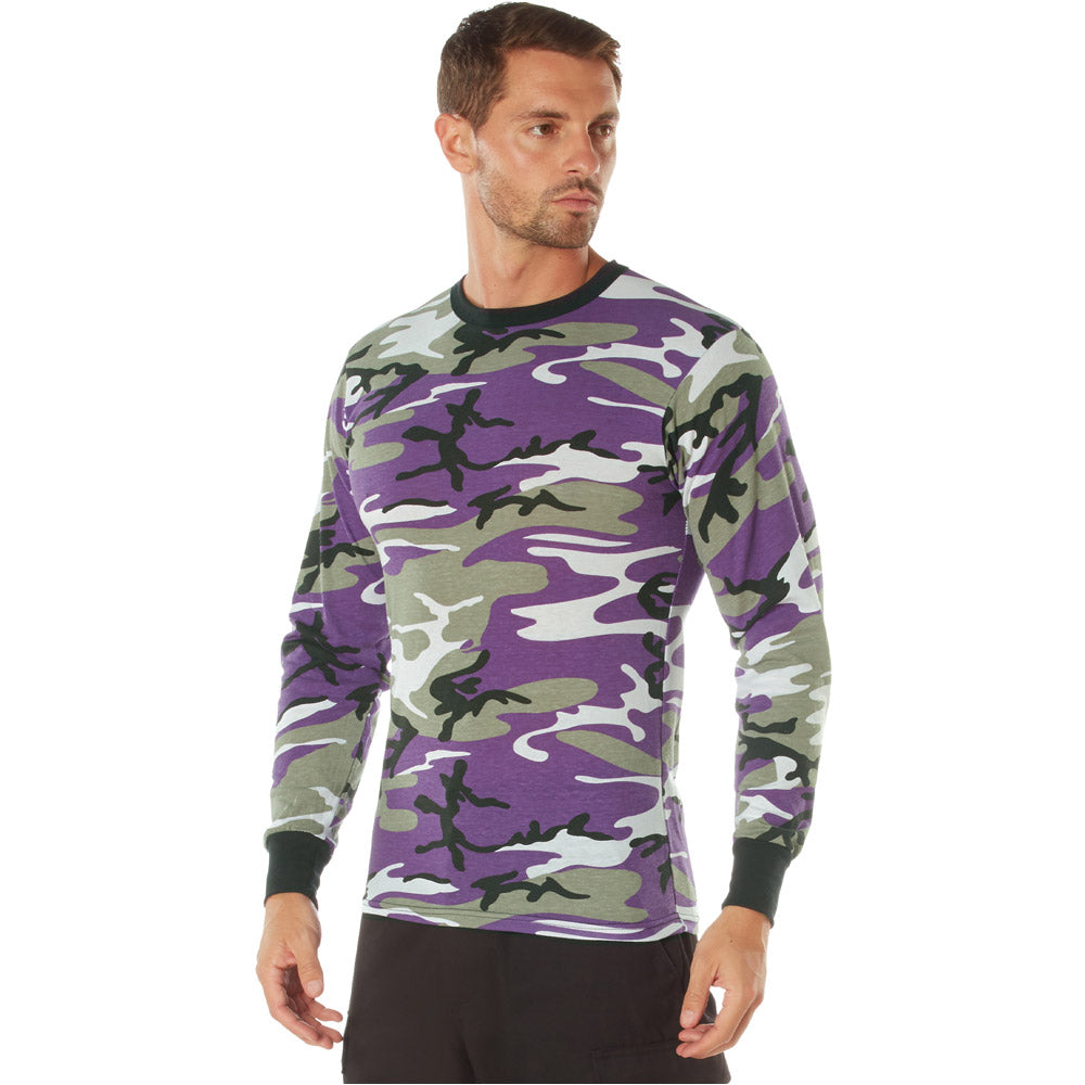 Purple Camouflage Long Sleeve Shirt