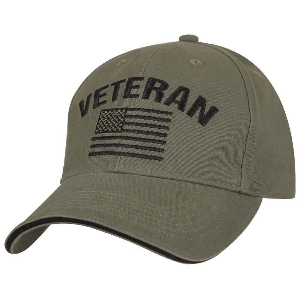 Vintage Veteran US Flag Low Profile Baseball Cap