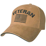 Vintage Veteran US Flag Low Profile Baseball Cap