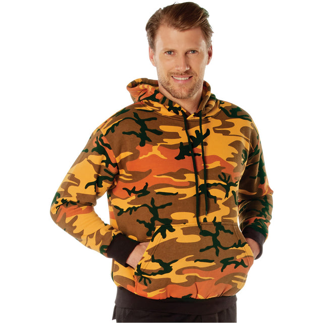 Orange Camo Pullover Hoodie