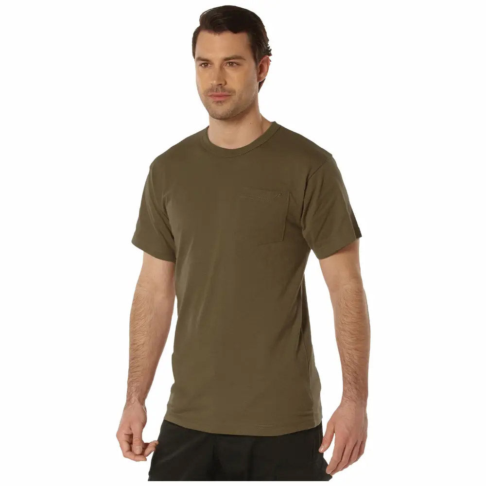 Rothco Cotton Blend Men's Military Pocket T-Shirt