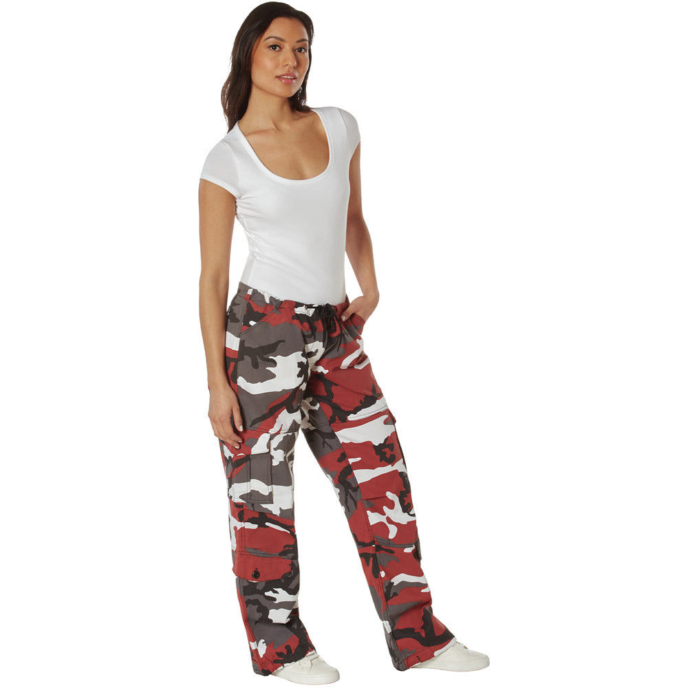 Women's Red Camo Paratrooper Fatigue Pants