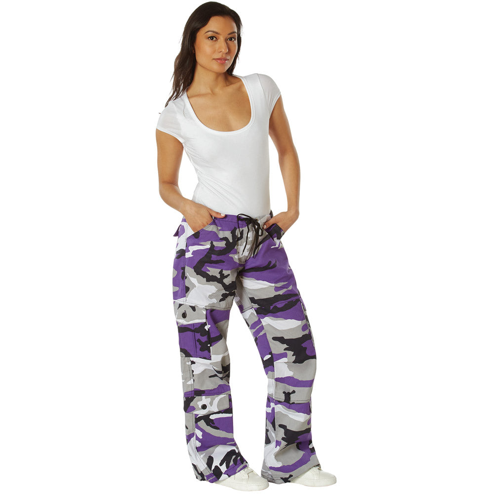 Women's Purple Camo Paratrooper Fatigue Pants