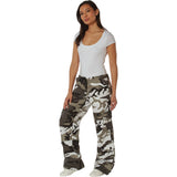 Women's Black and White Camouflage Paratrooper Pants