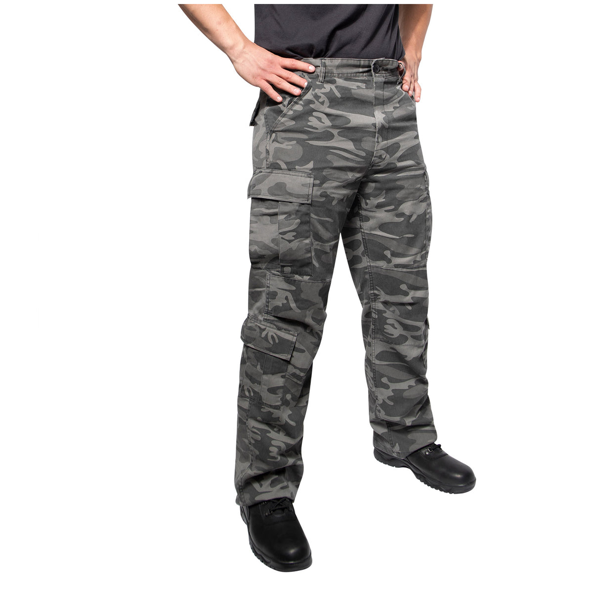 Men's Black Camouflage Vintage Paratrooper Pants