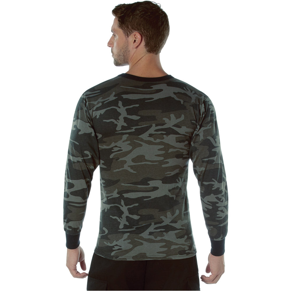 Black Camo Long Sleeve Men's T-Shirt