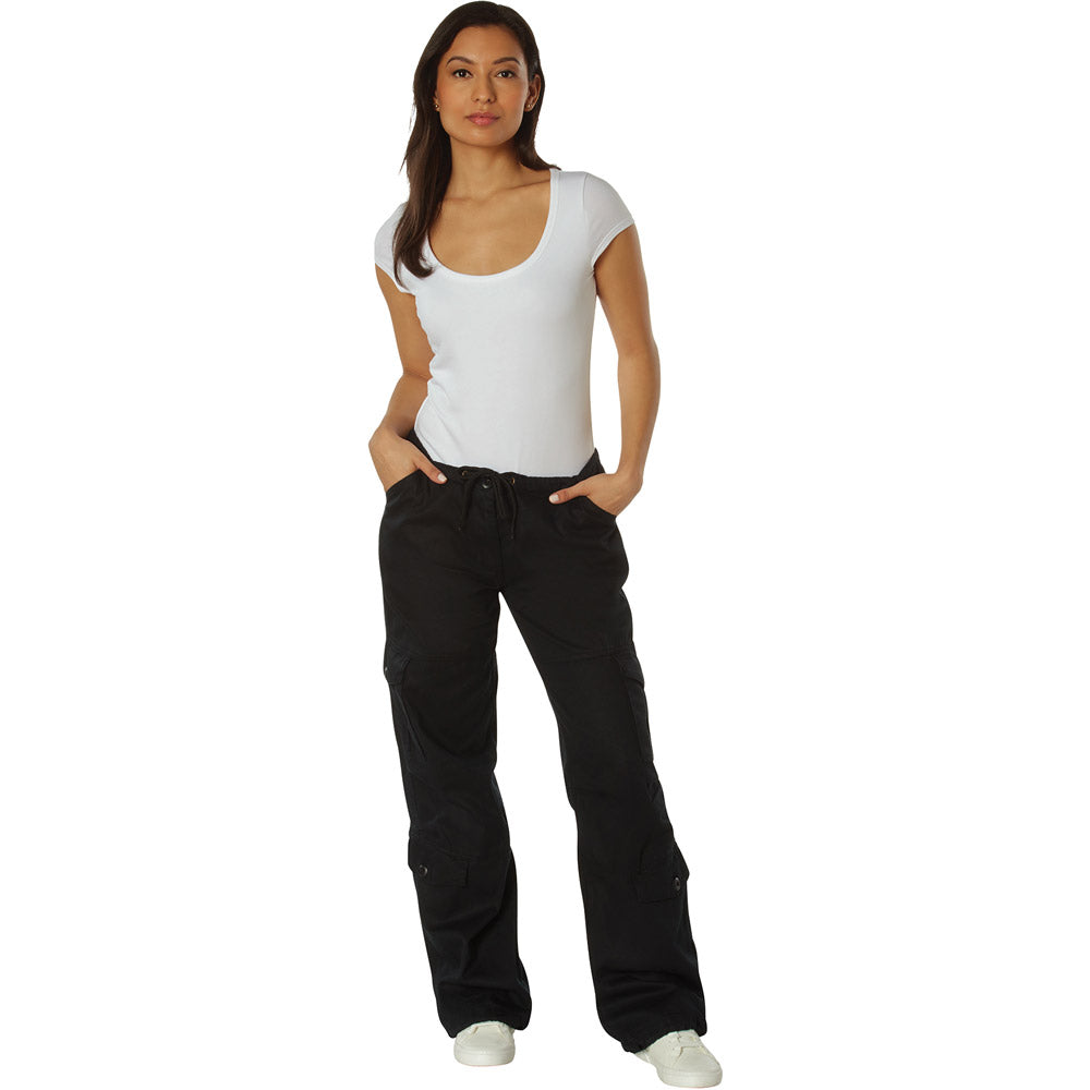 Women's Vintage Black Paratrooper Cargo Pants