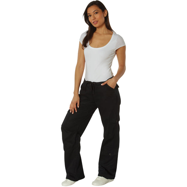 Women's Vintage Black Paratrooper Cargo Pants