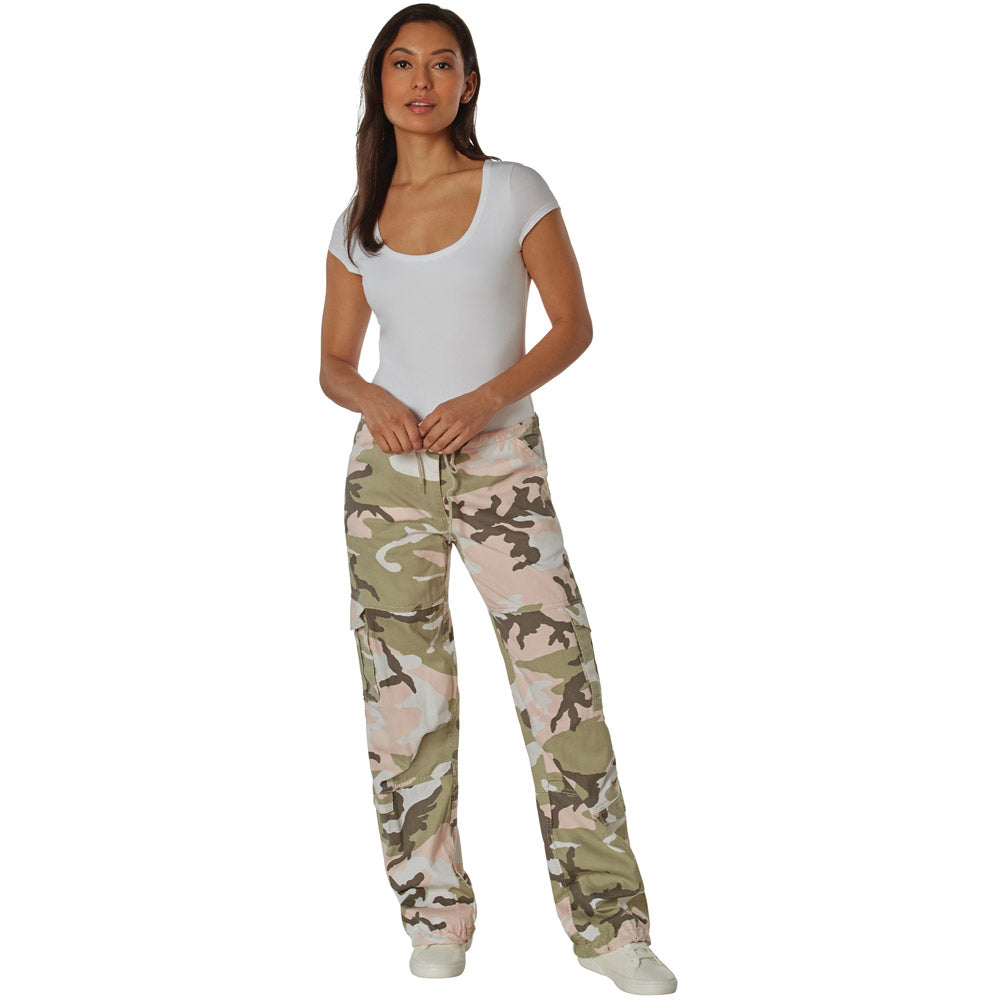 Women's Vintage Pink Camo Paratrooper Cargo Pants