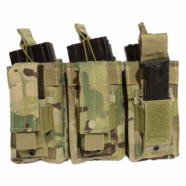 Rothco Multicam MOLLE Triple Kangaroo Rifle and Pistol Mag Pouch