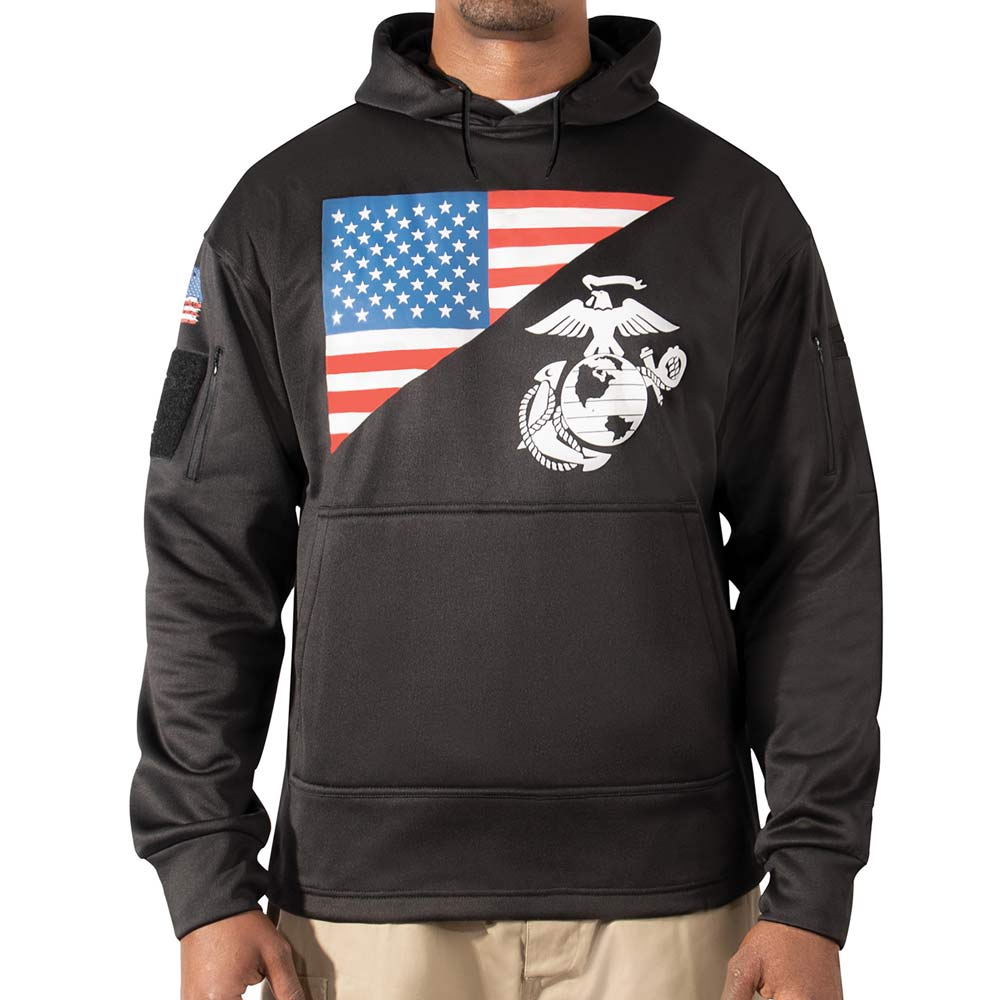 US Flag / USMC Eagle, Globe & Anchor Concealed Carry Hoodie