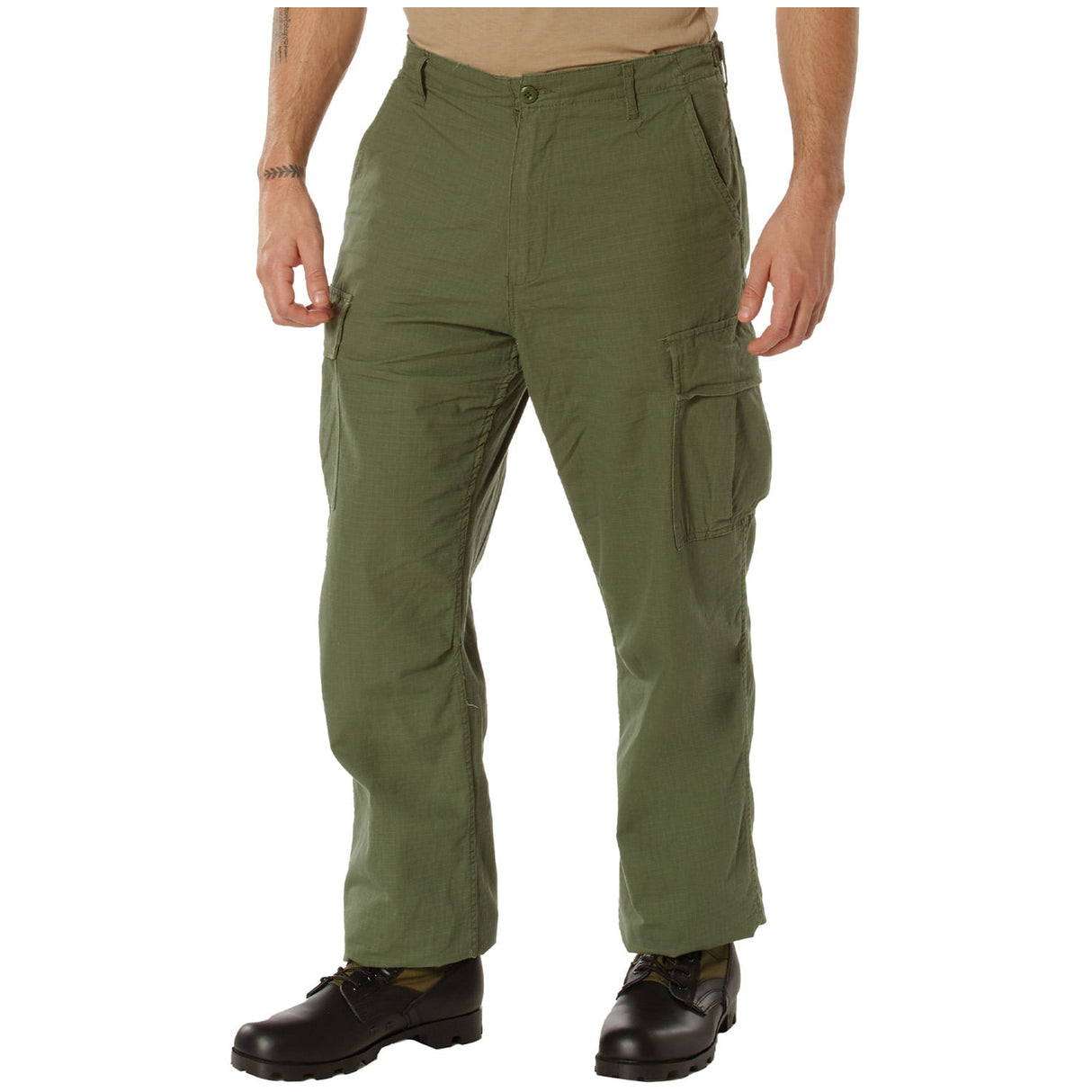 Vintage Vietnam Era Olive Drab Military Cargo Pants