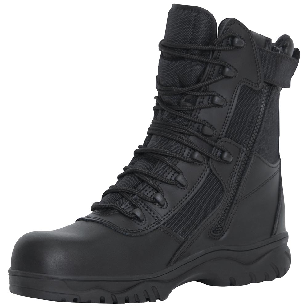 Forced Entry Black 8-Inch Zip Comp Toe Tactical Boot