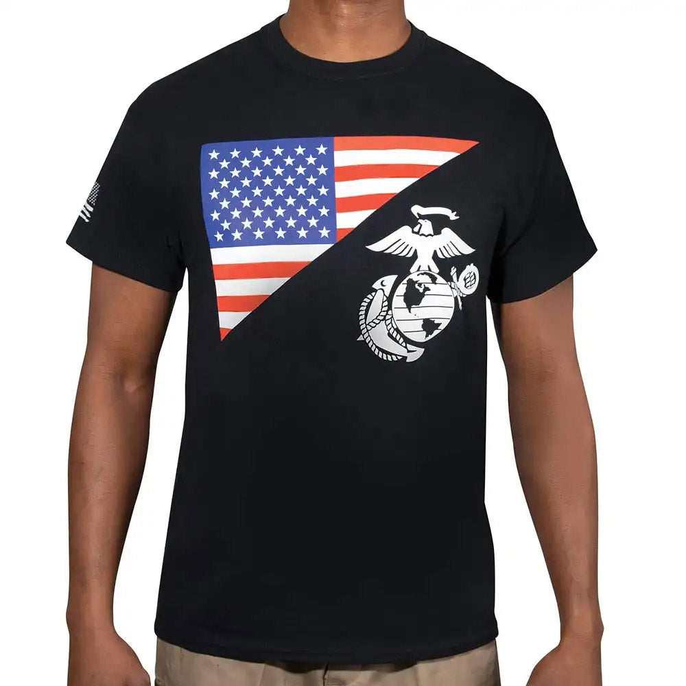 US Marines Globe & Anchor/US Flag T-Shirt