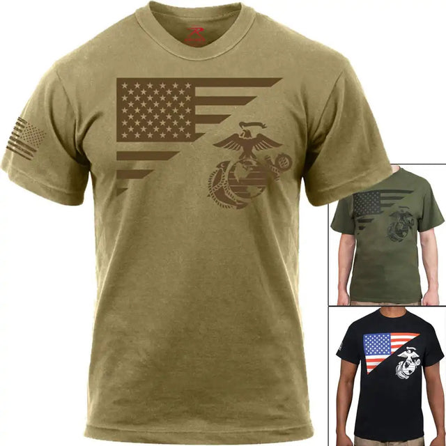 US Marines Globe & Anchor/US Flag T-Shirt