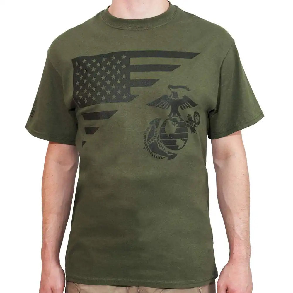 US Marines Globe & Anchor/US Flag T-Shirt