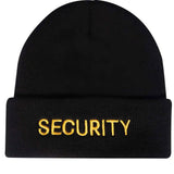 Black Security Embroidered Winter Watch Cap