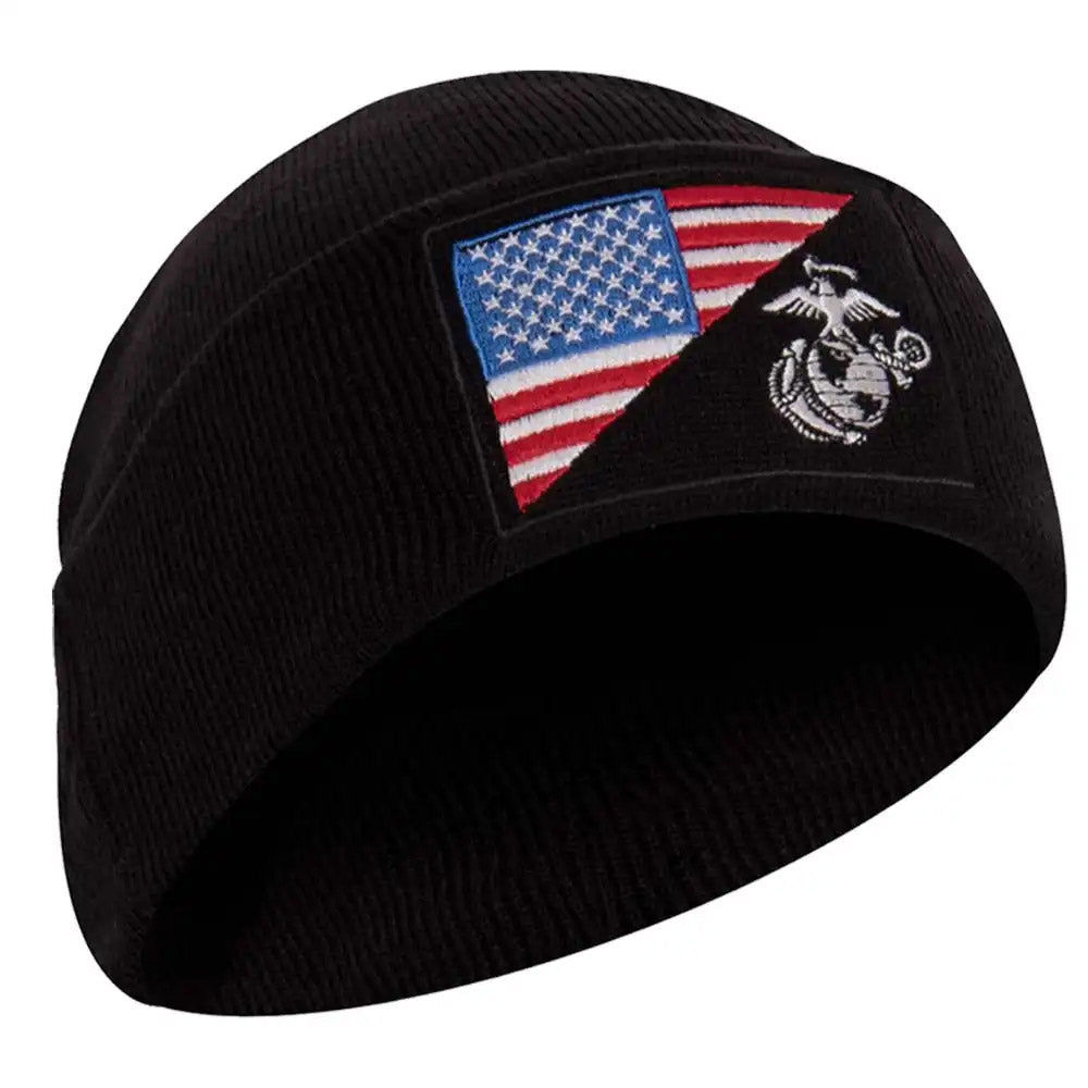 US Marines Globe & Anchor/US Flag Beanie