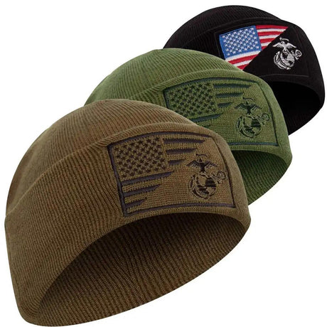 US Marines Globe & Anchor/US Flag Beanie