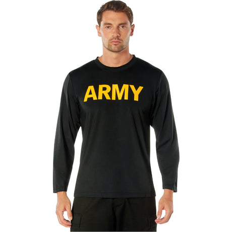 Army Moisture Wicking Black Long Sleeve PT Shirt