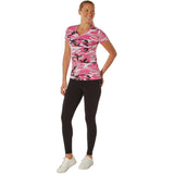 Women's Pink Camo Longline V-Neck T-Shirt