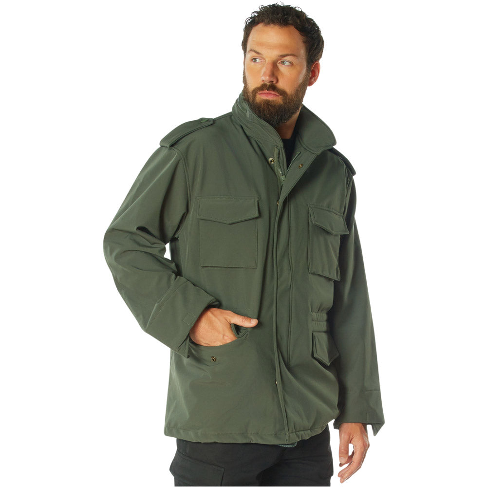 Olive Drab Soft Shell M-65 Military Field Jacket