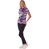 Women's Purple Camouflage Longline T-Shirt