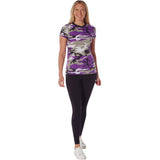 Women's Purple Camouflage Longline T-Shirt